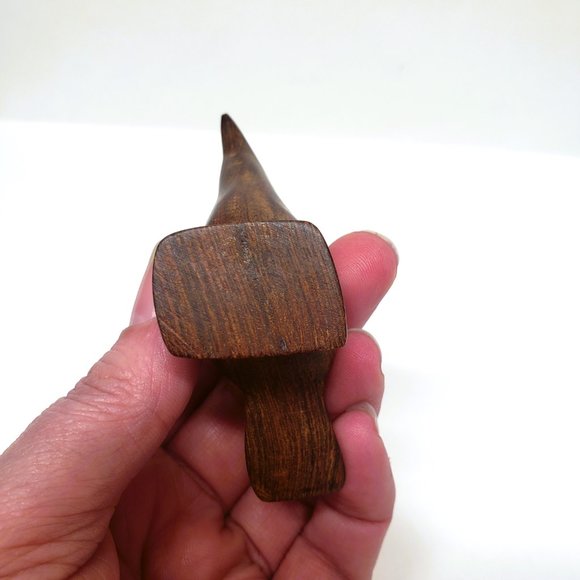 Vintage Wood Roadrunner Bird Figurine Carved Statue MCM 2"Tall - Picture 6 of 7